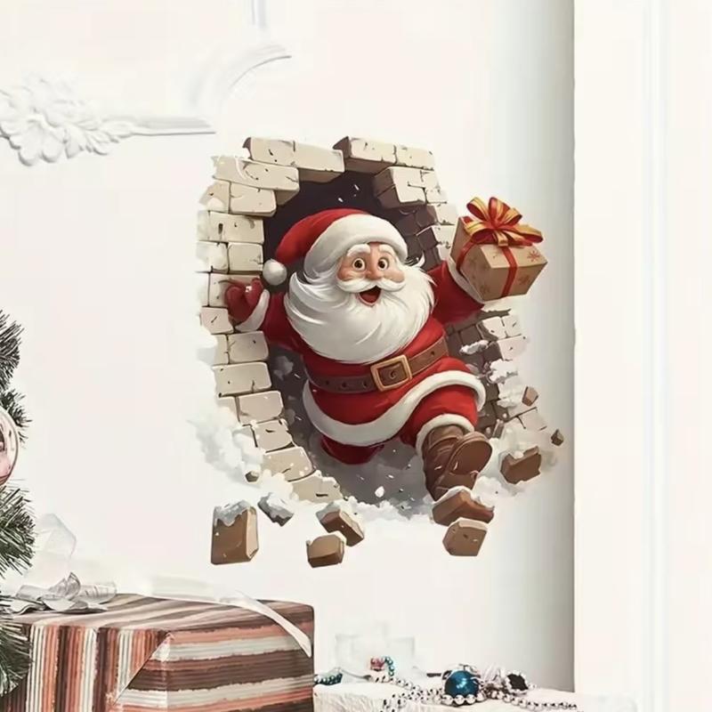 Early Christmas Sale 50%🎄🎅3D Santa Breakthrough Wall Decals