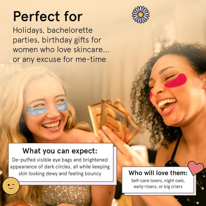 Grace & Stella Under Eye Mask - Reduce Dark Circles, Puffy Eyes, Undereye Bags & Wrinkles - Gel Under Eye Patches, Vegan & Cruelty-Free Self Care (72 Pairs, Gold Pink Blue)