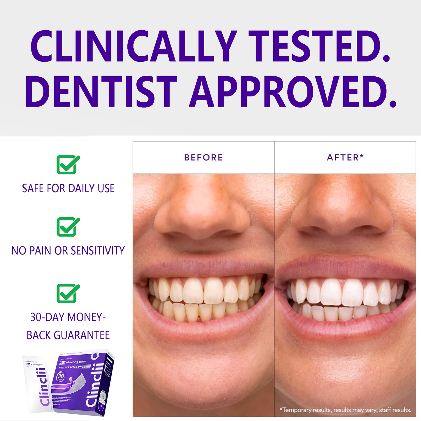 Clinclii™ V36 Whitening Strips – Professional Teeth Whitening at Home