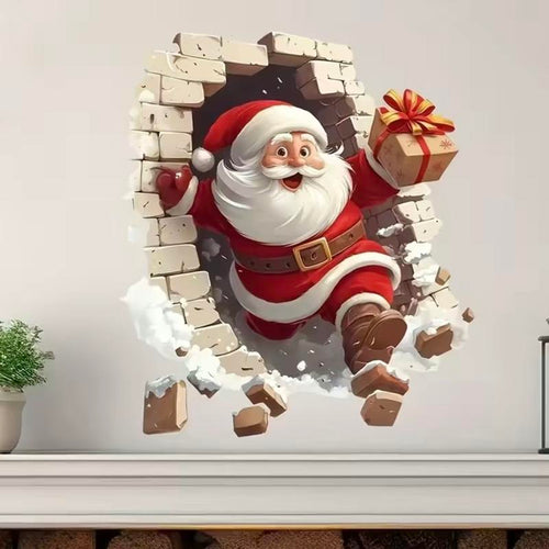 Early Christmas Sale 50%🎄🎅3D Santa Breakthrough Wall Decals